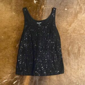 Black sequin tank